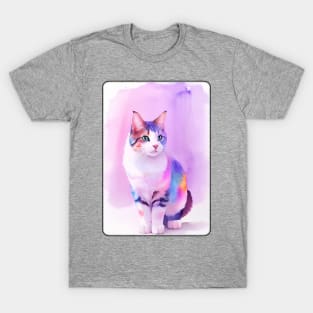 Cat Watercolor Portrait 3 T-Shirt